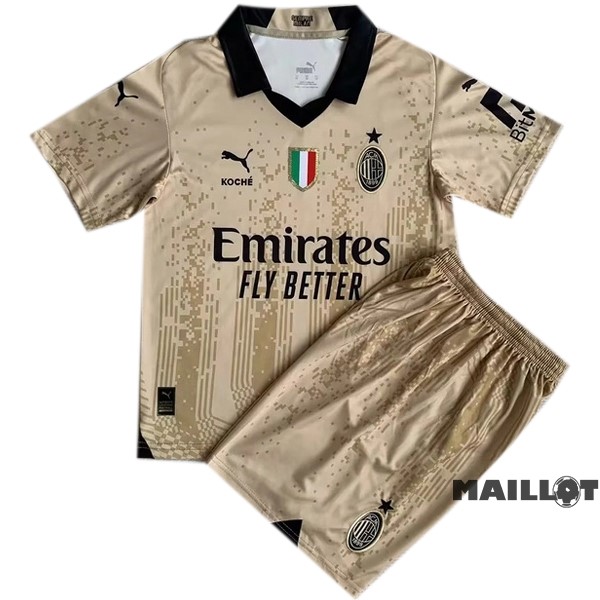 Foot Maillot Pas Cher Conjunto De Enfant AC Milan 2023 2024 Jaune