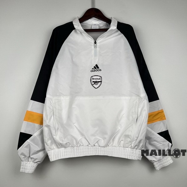 Foot Maillot Pas Cher Coupe Vent Arsenal 2023 2024 Blanc II Noir