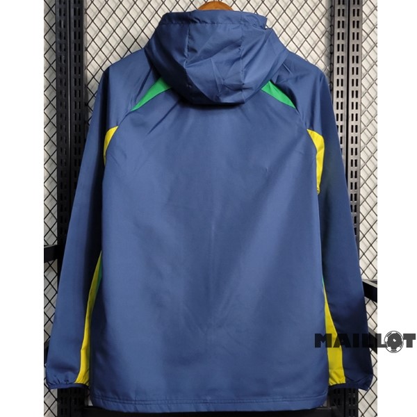 Foot Maillot Pas Cher Coupe Vent Brésil 2023 Bleu Marine Vert