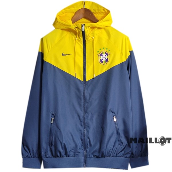 Foot Maillot Pas Cher Coupe Vent Brésil 2023 Jaune Bleu