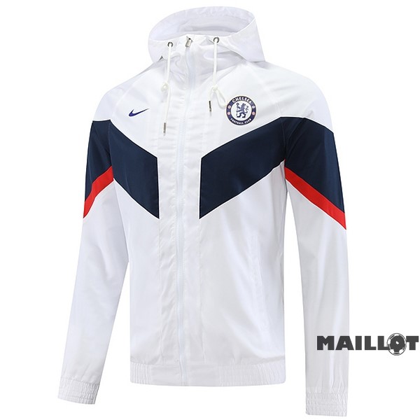 Foot Maillot Pas Cher Coupe Vent Chelsea 2022 2023 Blanc Noir
