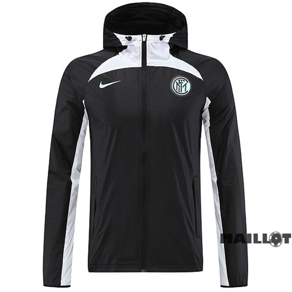 Foot Maillot Pas Cher Coupe Vent Inter Milán 2022 2023 Noir Blanc