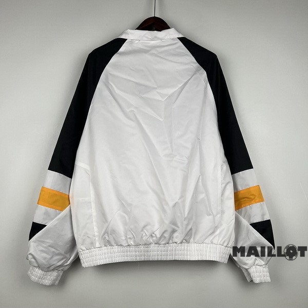 Foot Maillot Pas Cher Coupe Vent Juventus 2023 2024 Blanc I Noir