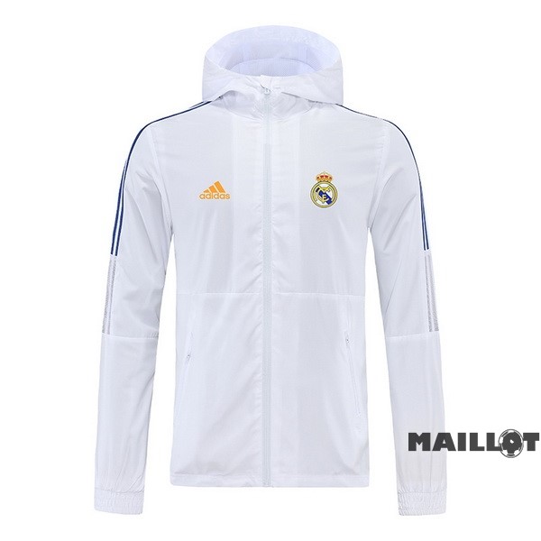 Foot Maillot Pas Cher Coupe Vent Real Madrid 2022 2023 Blanc Bleu