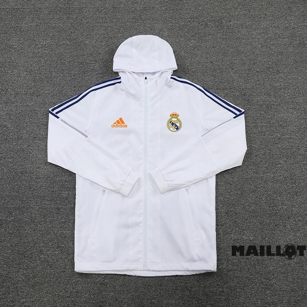 Foot Maillot Pas Cher Coupe Vent Real Madrid 2022 2023 Blanc Bleu