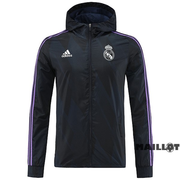 Foot Maillot Pas Cher Coupe Vent Real Madrid 2022 2023 Noir Purpura