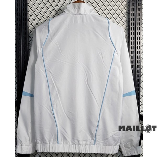 Foot Maillot Pas Cher Coupe Vent Real Madrid 2023 2024 Blanc Bleu