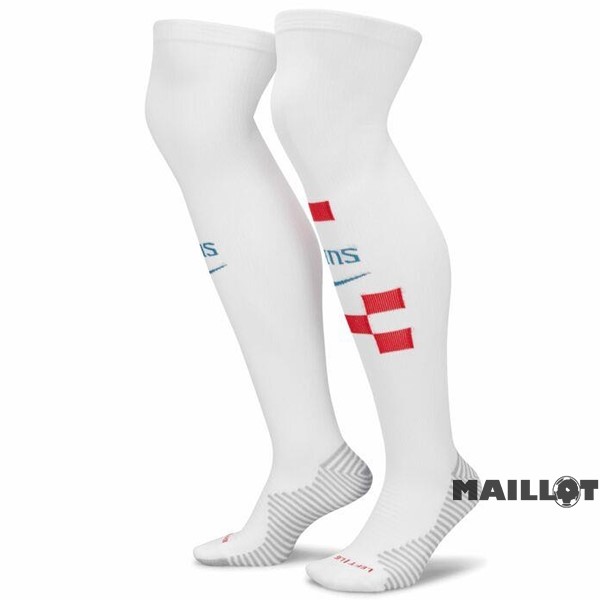 Foot Maillot Pas Cher Domicile Chaussette Croatie 2022 Blanc