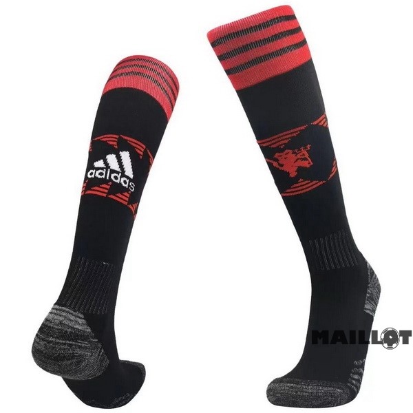 Foot Maillot Pas Cher Domicile Chaussette Enfant Manchester United 2022 2023 Noir