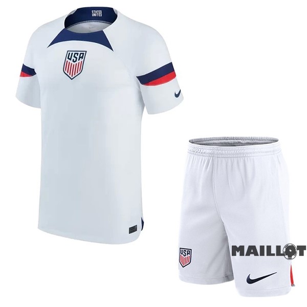 Foot Maillot Pas Cher Domicile Conjunto De Enfant Estados Unidos 2022 Blanc