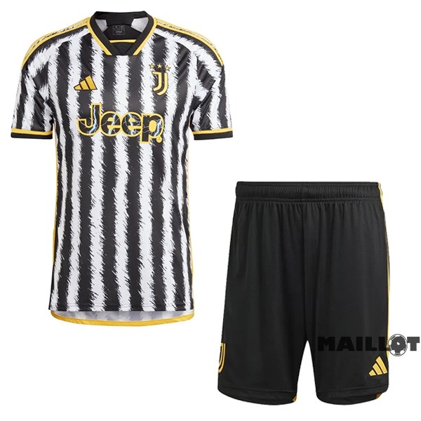 Foot Maillot Pas Cher Domicile Conjunto De Enfant Juventus 2023 2024 Blanc Noir