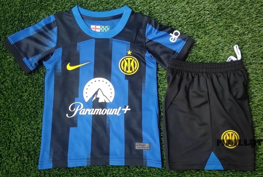 Foot Maillot Pas Cher Domicile Conjunto De Homme Enfant Inter Milán 2023 2024 Bleu
