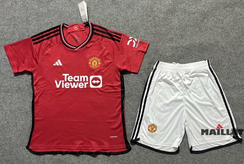 Foot Maillot Pas Cher Domicile Conjunto De Homme Manchester United 2023 2024 Rouge