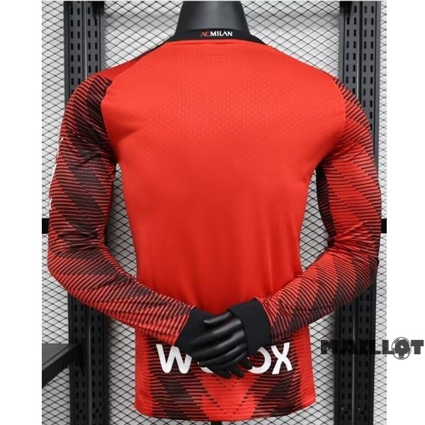 Foot Maillot Pas Cher Domicile Joueurs Maillot Manches Longues AC Milan 2023 2024 Rouge