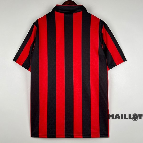 Foot Maillot Pas Cher Domicile Maillot AC Milan Retro 1988 1990 Rouge Noir