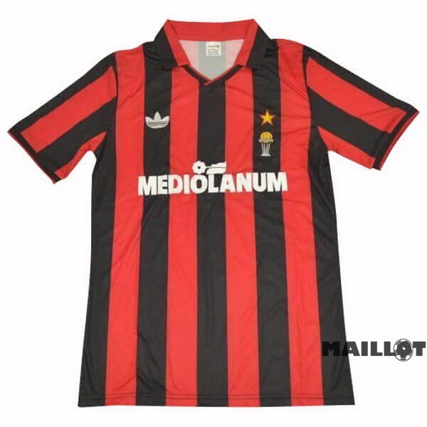Foot Maillot Pas Cher Domicile Maillot AC Milan Retro 1990 1991 Rouge
