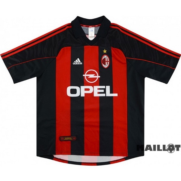 Foot Maillot Pas Cher Domicile Maillot AC Milan Retro 2000 2002 Rouge