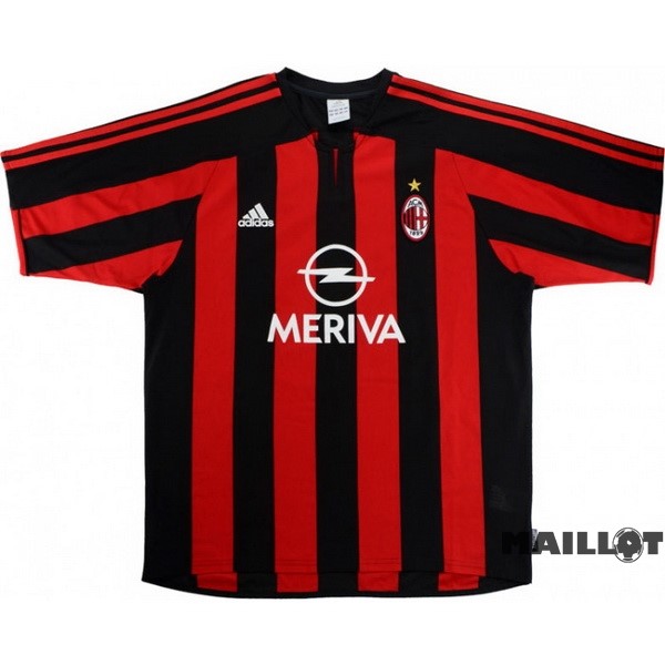 Foot Maillot Pas Cher Domicile Maillot AC Milan Retro 2003 2004 Rouge