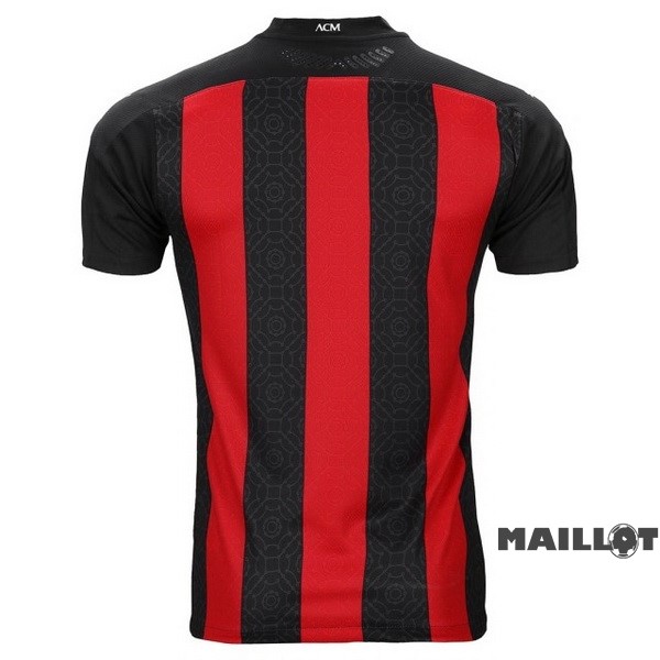 Foot Maillot Pas Cher Domicile Maillot AC Milan Retro 2020 2021 Rouge Noir
