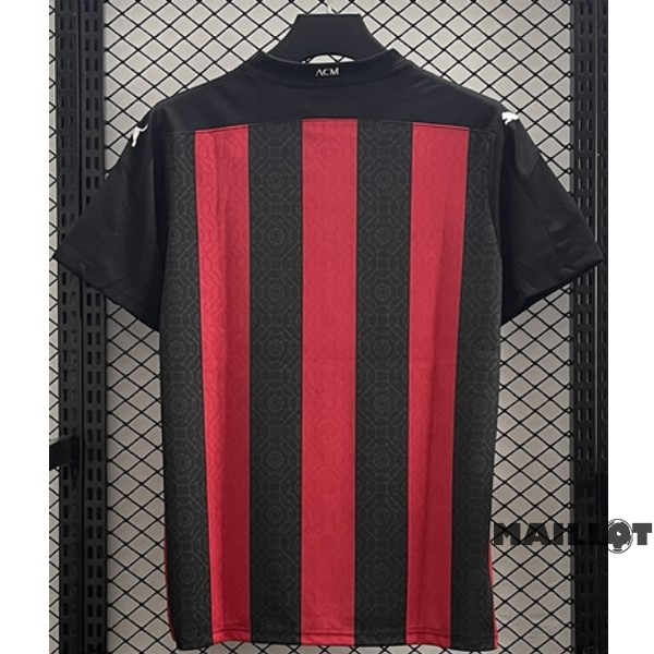 Foot Maillot Pas Cher Domicile Maillot AC Milan Retro 2020 2021 Rouge Noir