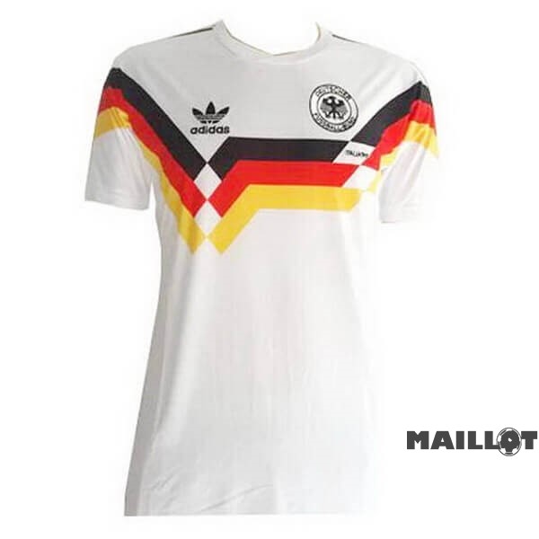 Foot Maillot Pas Cher Domicile Maillot Allemagne Retro 1990 Blanc