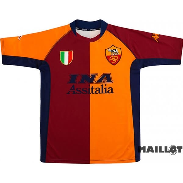 Foot Maillot Pas Cher Domicile Maillot As Roma Retro 2001 2002 Orange