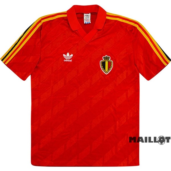 Foot Maillot Pas Cher Domicile Maillot Belgique Retro 1986 Rouge