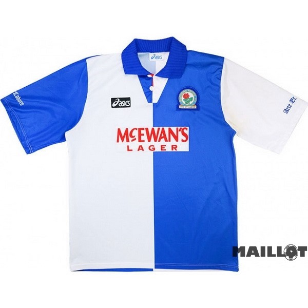 Foot Maillot Pas Cher Domicile Maillot Blackburn Rovers Retro 1994 1995 Blanc Bleu