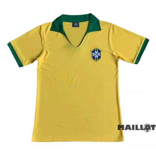 Foot Maillot Pas Cher Domicile Maillot Brésil Retro 1957 Jaune
