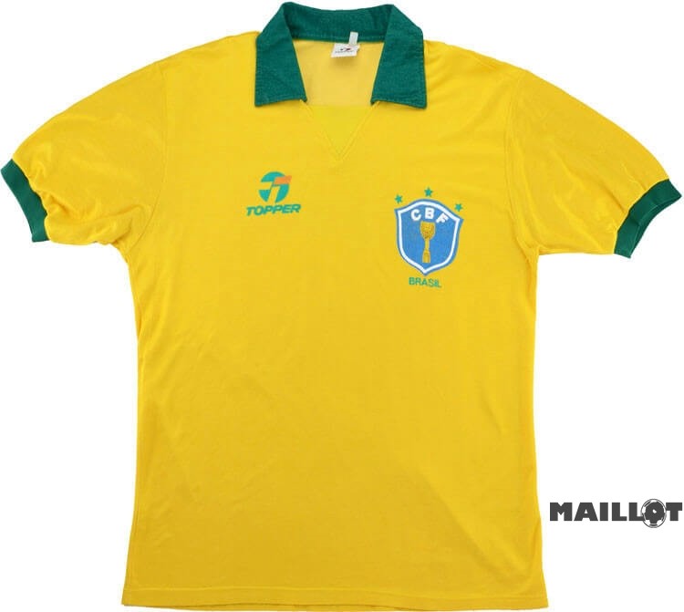 Foot Maillot Pas Cher Domicile Maillot Brésil Retro 1988 Jaune