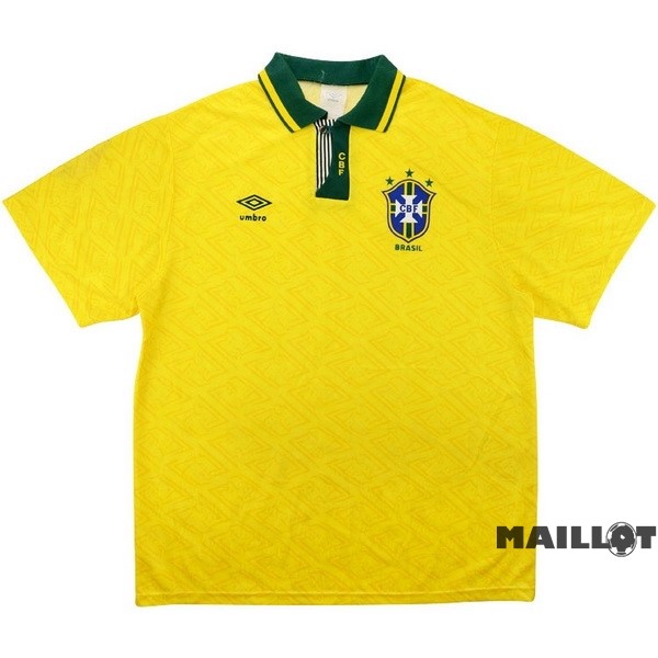 Foot Maillot Pas Cher Domicile Maillot Brésil Retro 1991 1993 Jaune