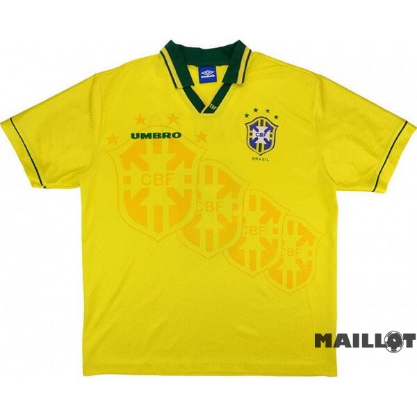 Foot Maillot Pas Cher Domicile Maillot Brésil Retro 1994 1997 Jaune