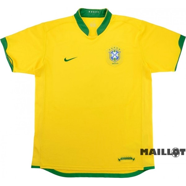 Foot Maillot Pas Cher Domicile Maillot Brésil Retro 2006 Jaune