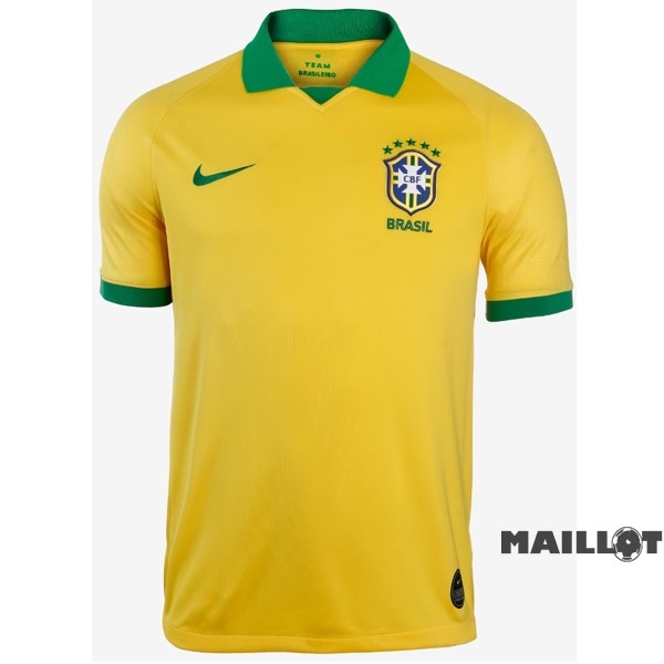 Foot Maillot Pas Cher Domicile Maillot Brésil Retro 2019 Jaune