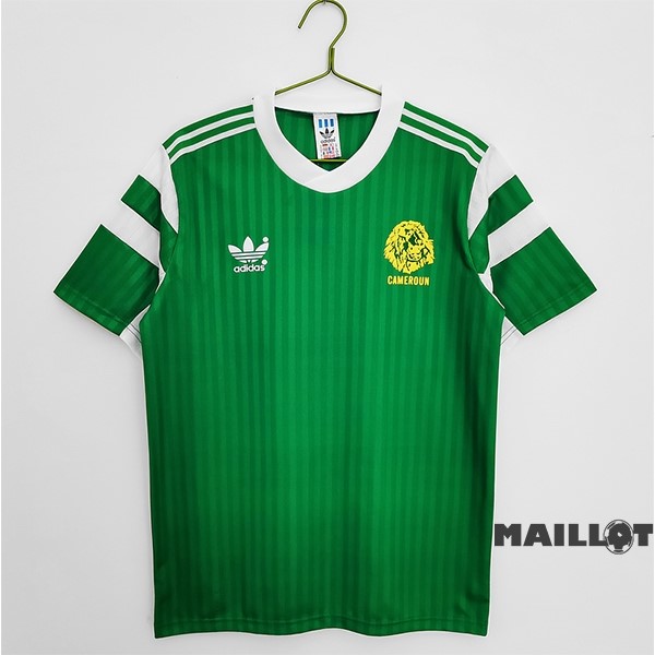 Foot Maillot Pas Cher Domicile Maillot Cameroun Retro 1990 Vert