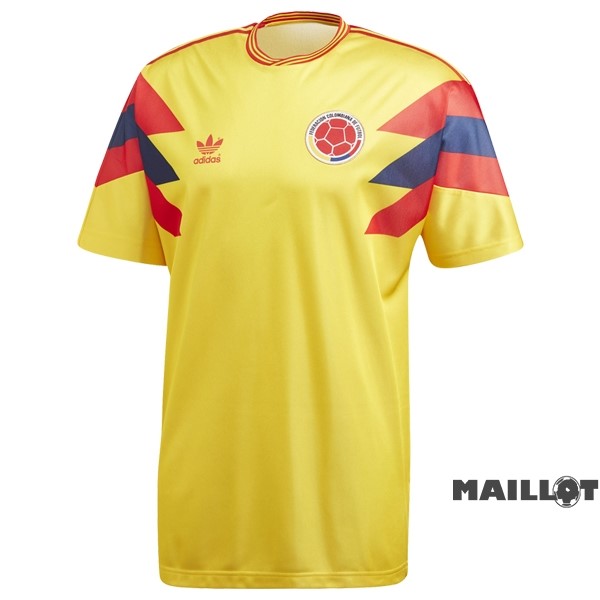 Foot Maillot Pas Cher Domicile Maillot Columbia Retro 1990 Jaune
