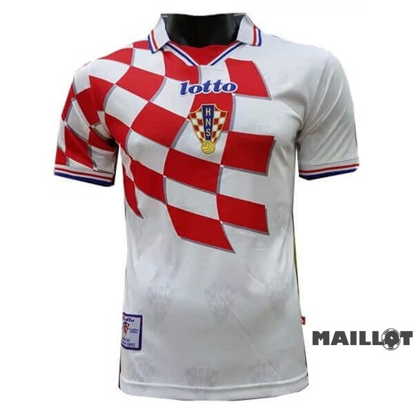 Foot Maillot Pas Cher Domicile Maillot Croatie Retro 1998 Blanc