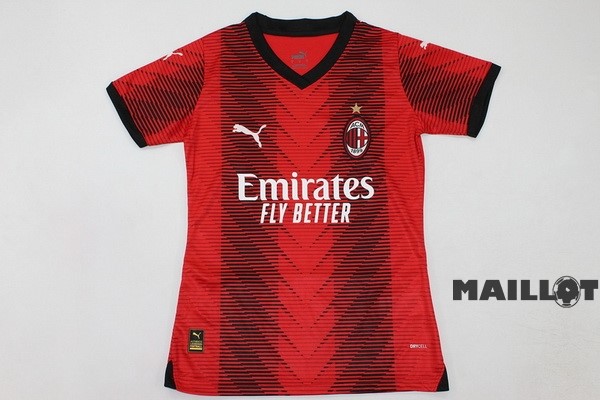 Foot Maillot Pas Cher Domicile Maillot Femme AC Milan 2023 2024 Rouge