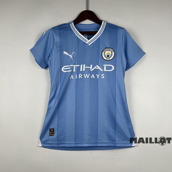 Foot Maillot Pas Cher Domicile Maillot Femme Manchester City 2023 2024 Bleu