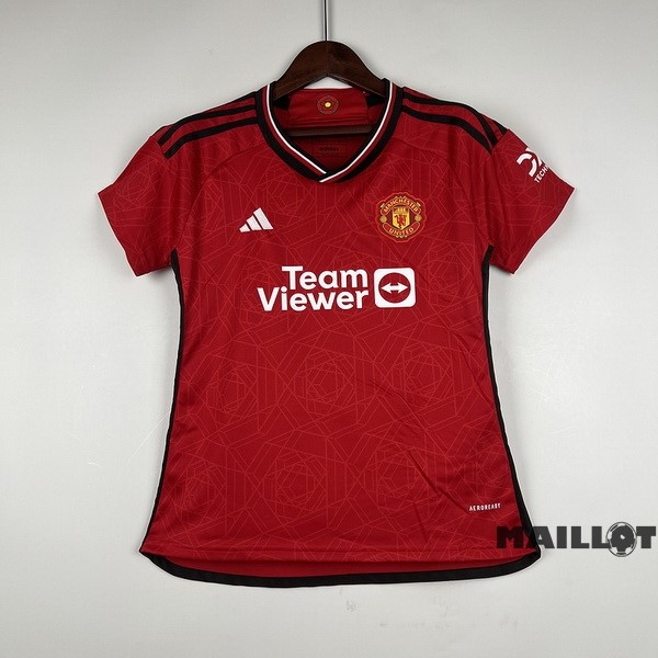 Foot Maillot Pas Cher Domicile Maillot Femme Manchester United 2023 2024 Rouge