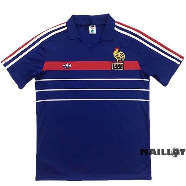 Foot Maillot Pas Cher Domicile Maillot France Retro 1983 1985 Bleu