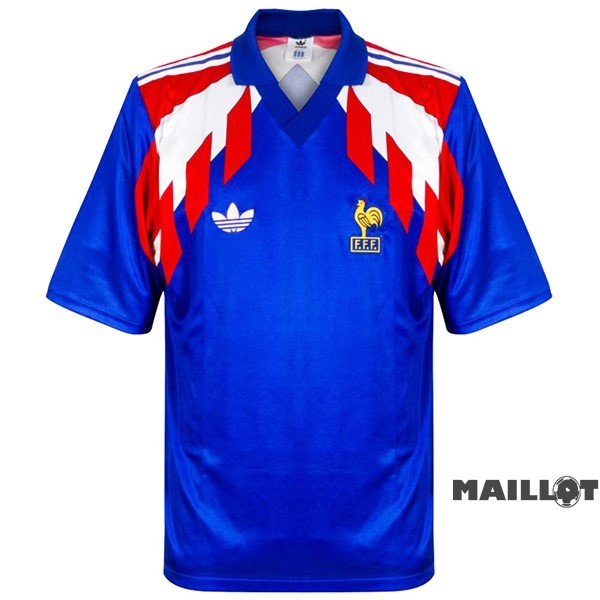 Foot Maillot Pas Cher Domicile Maillot France Retro 1988 1990 Bleu