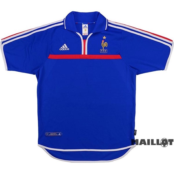 Foot Maillot Pas Cher Domicile Maillot France Retro 2000 Bleu