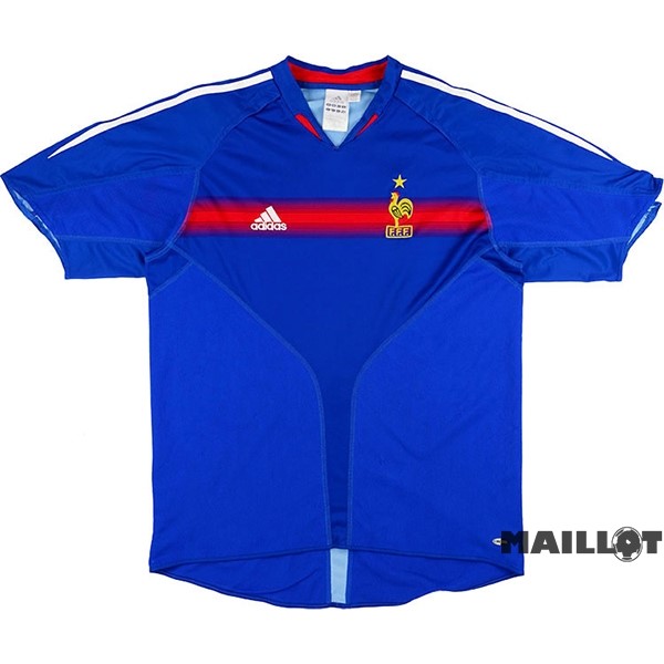 Foot Maillot Pas Cher Domicile Maillot France Retro 2004 Bleu