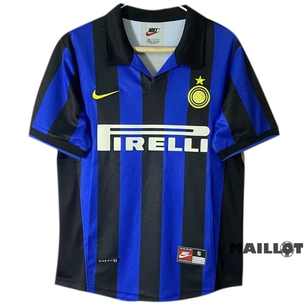 Foot Maillot Pas Cher Domicile Maillot Inter Milán Retro 1998 1999 Bleu
