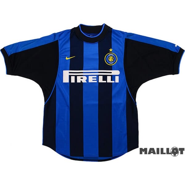 Foot Maillot Pas Cher Domicile Maillot Inter Milán Retro 2000 2001 Bleu