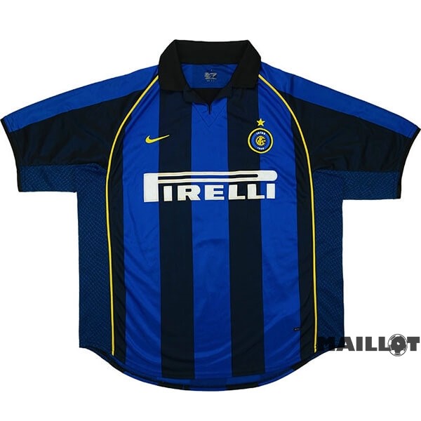 Foot Maillot Pas Cher Domicile Maillot Inter Milán Retro 2001 2002 Bleu(1)