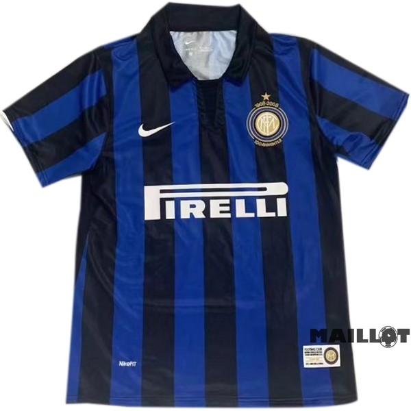 Foot Maillot Pas Cher Domicile Maillot Inter Milán Retro 2007 2008 Bleu