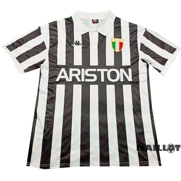 Foot Maillot Pas Cher Domicile Maillot Juventus Retro 1984 Noir Blanc