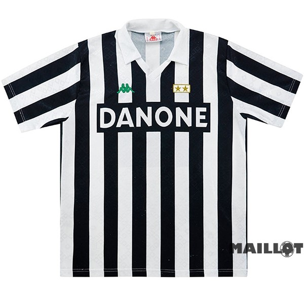 Foot Maillot Pas Cher Domicile Maillot Juventus Retro 1992 1994 Noir Blanc
